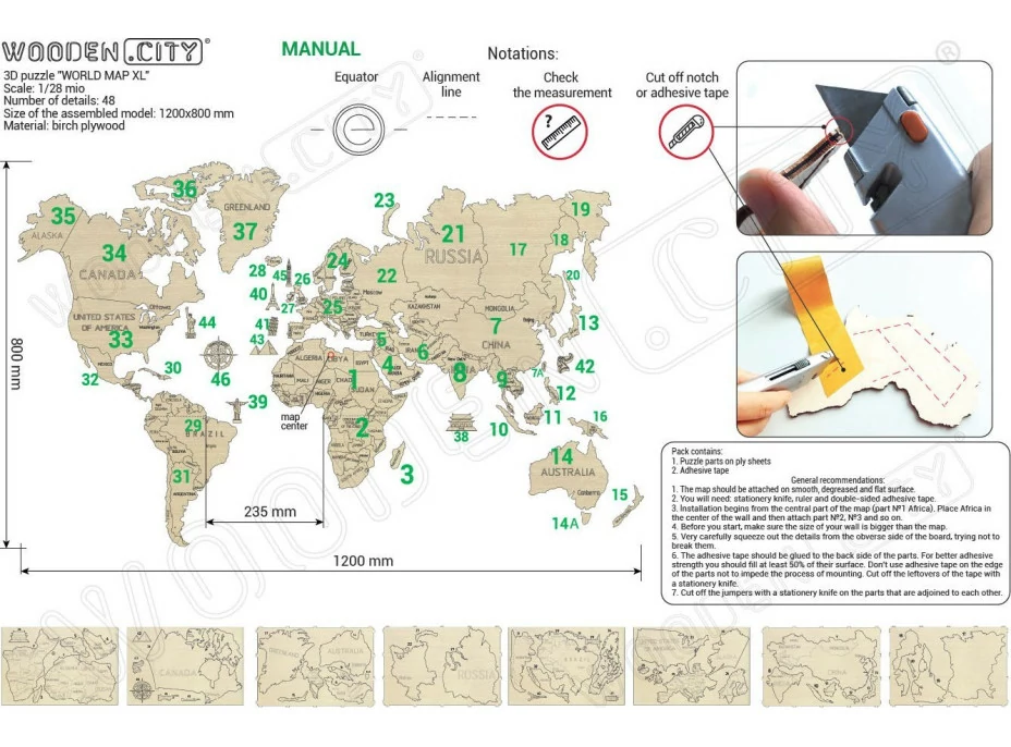 WOODEN CITY Drevená mapa sveta veľkosť XL (120x80cm)