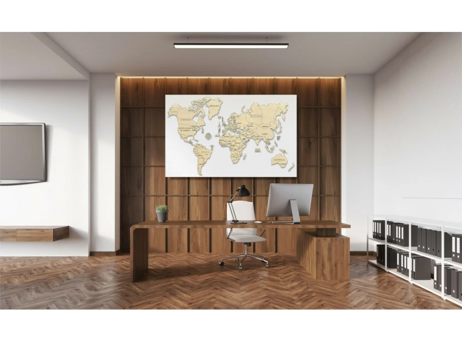 WOODEN CITY Drevená mapa sveta veľkosť XL (120x80cm)