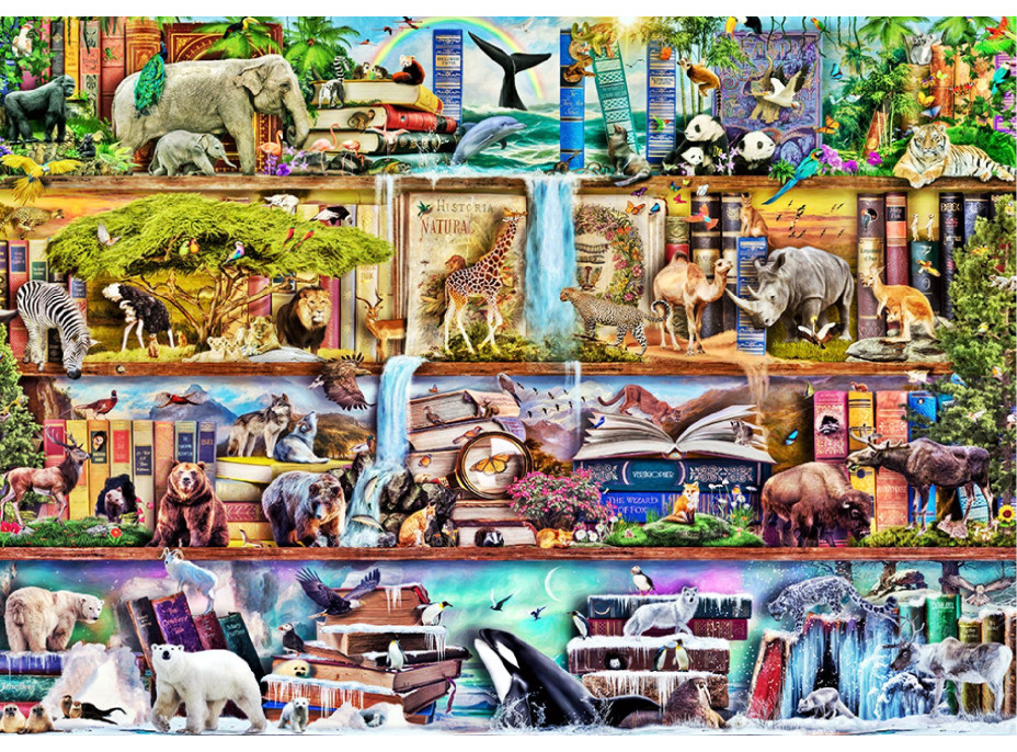 WOODEN CITY Drevené puzzle Úžasné kráľovstvo zvierat 2v1, 1010 dielikov EKO