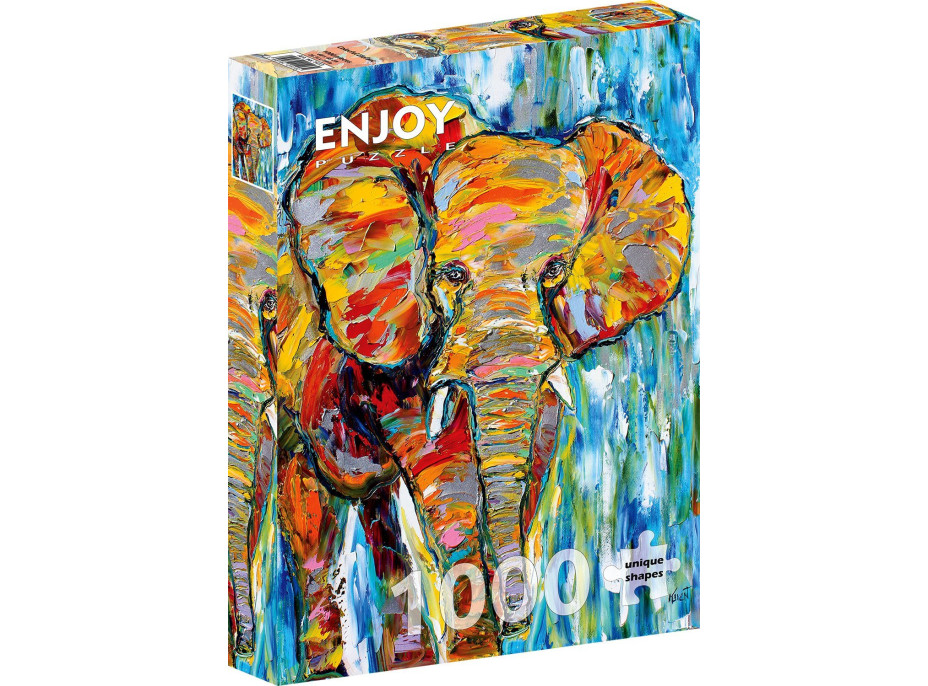 ENJOY Puzzle Farebný slon 1000 dielikov