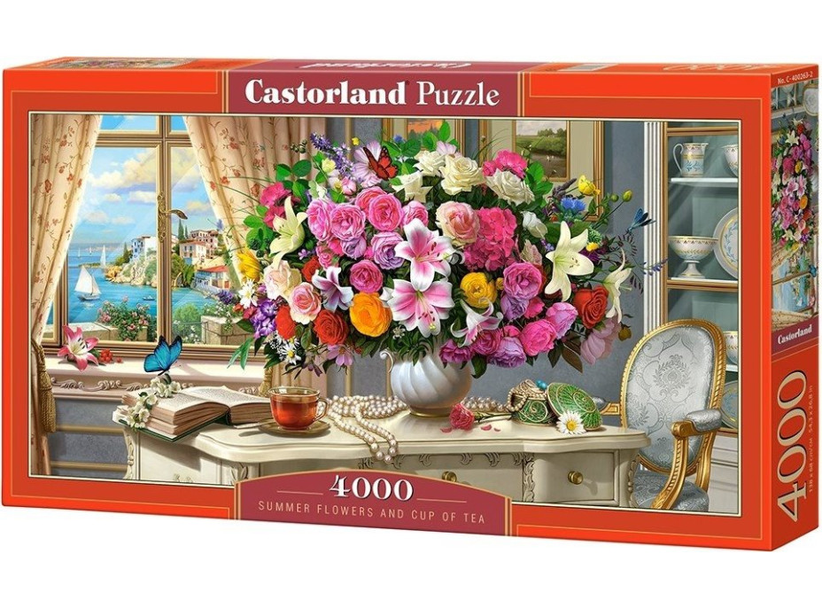 CASTORLAND Puzzle Letná kytica so šálkou čaju 4000 dielikov