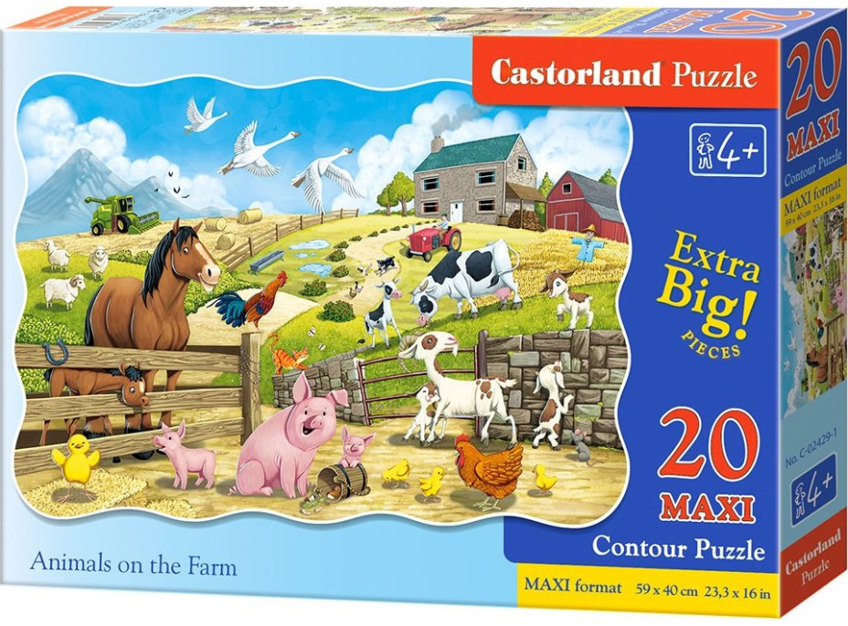 CASTORLAND Puzzle Zvieratká na farme MAXI 20 dielikov
