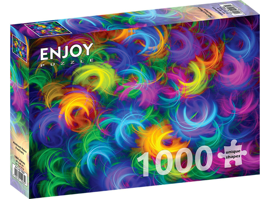 ENJOY Puzzle Abstraktné neónové pierka 1000 dielikov