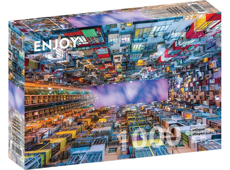 ENJOY Puzzle Farebný bytový dom, Hongkong 1000 dielikov