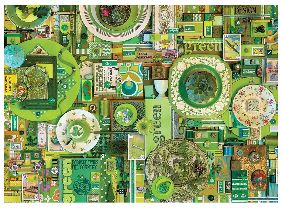 COBBLE HILL Puzzle Farby dúhy: Zelená 1000 dielikov