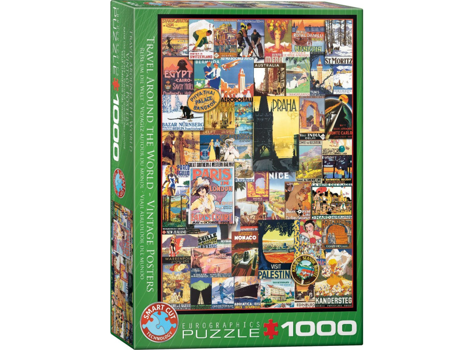 EUROGRAPHICS Puzzle Cestovateľské plagáty 1000 dielikov