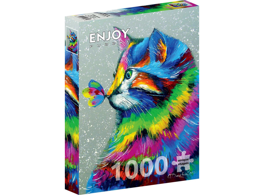 ENJOY Puzzle Krásna mačka a motýľ 1000 dielikov