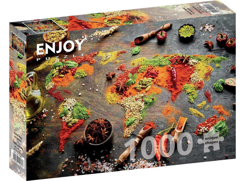 ENJOY Puzzle Mapa sveta z korenia 1000 dielikov