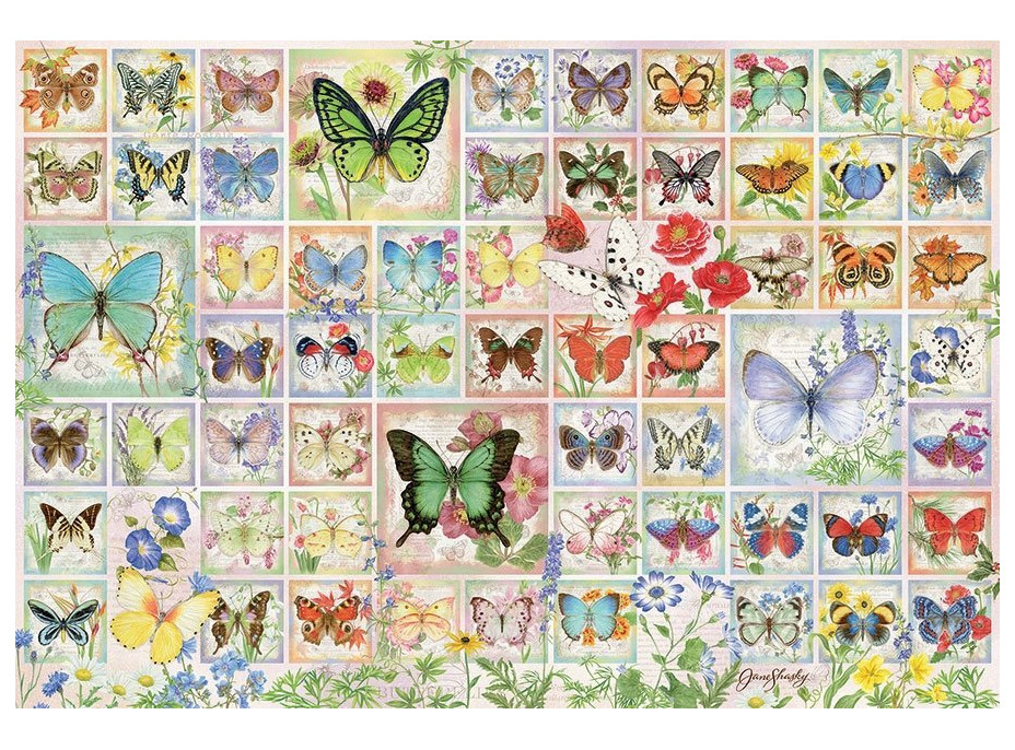 COBBLE HILL Puzzle Motýle a kvety 2000 dielikov