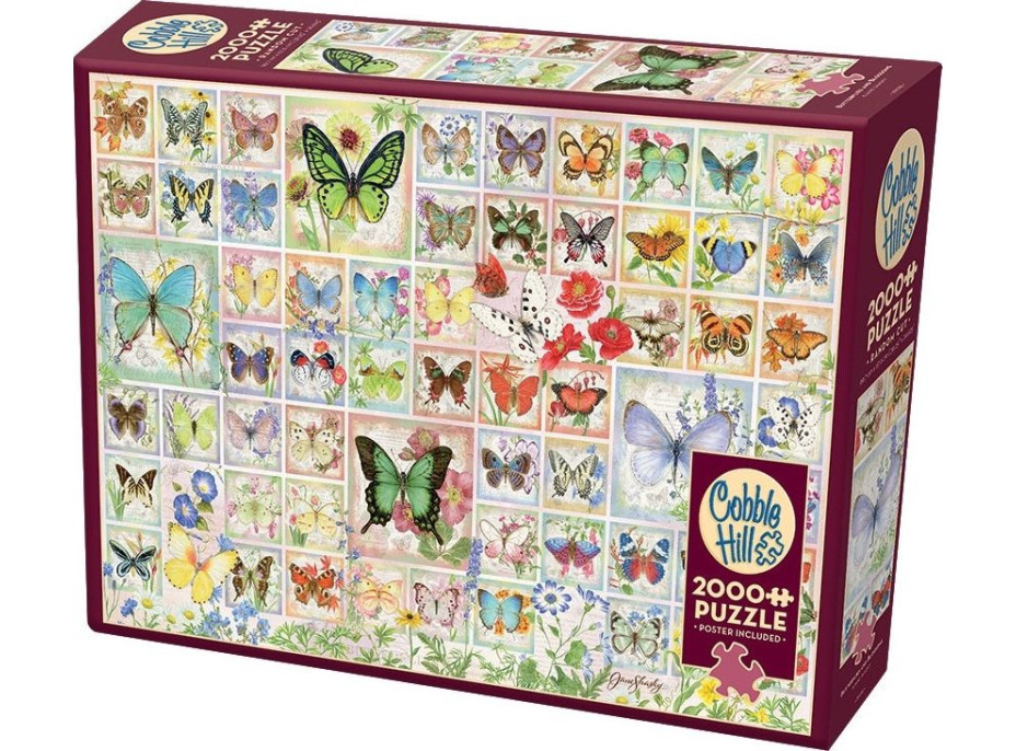 COBBLE HILL Puzzle Motýle a kvety 2000 dielikov