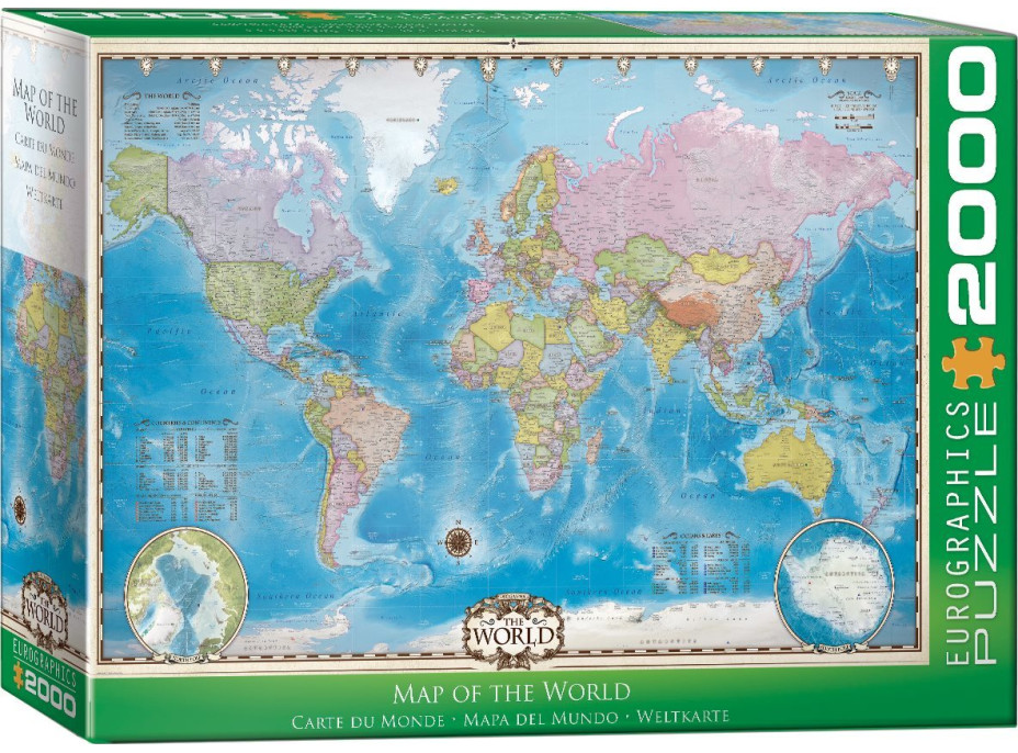 EUROGRAPHICS Puzzle Mapa sveta 2000 dielikov