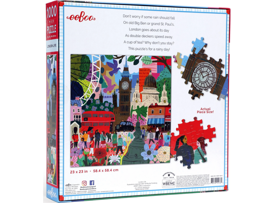 EEBOO Štvorcové puzzle Londýnsky život 1000 dielikov