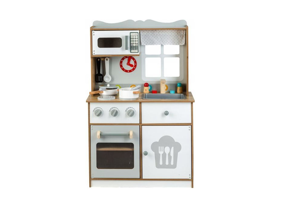 ECOTOYS Drevená kuchynka bielo-hnedá