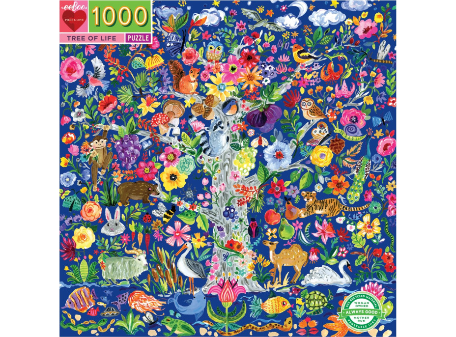 EEBOO Štvorcové puzzle Strom života 1000 dielikov