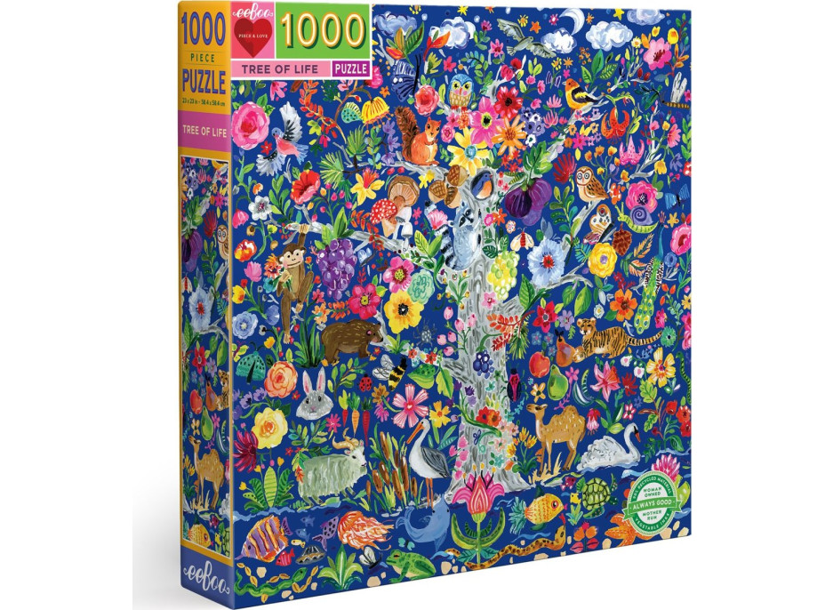 EEBOO Štvorcové puzzle Strom života 1000 dielikov