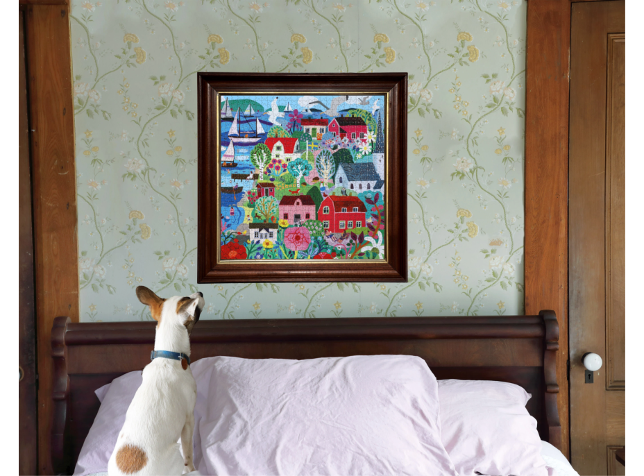 EEBOO Štvorcové puzzle Švédska rybárska dedinka 1000 dielikov