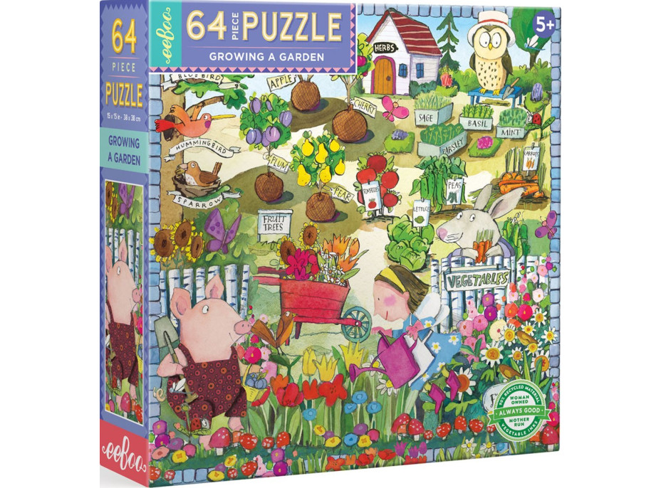 EEBOO Štvorcové puzzle Zahradničení 64 dielikov