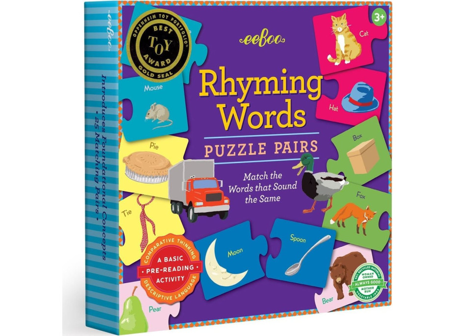 EEBOO Duo puzzle Anglické rýmovanie 25x2 dieliky