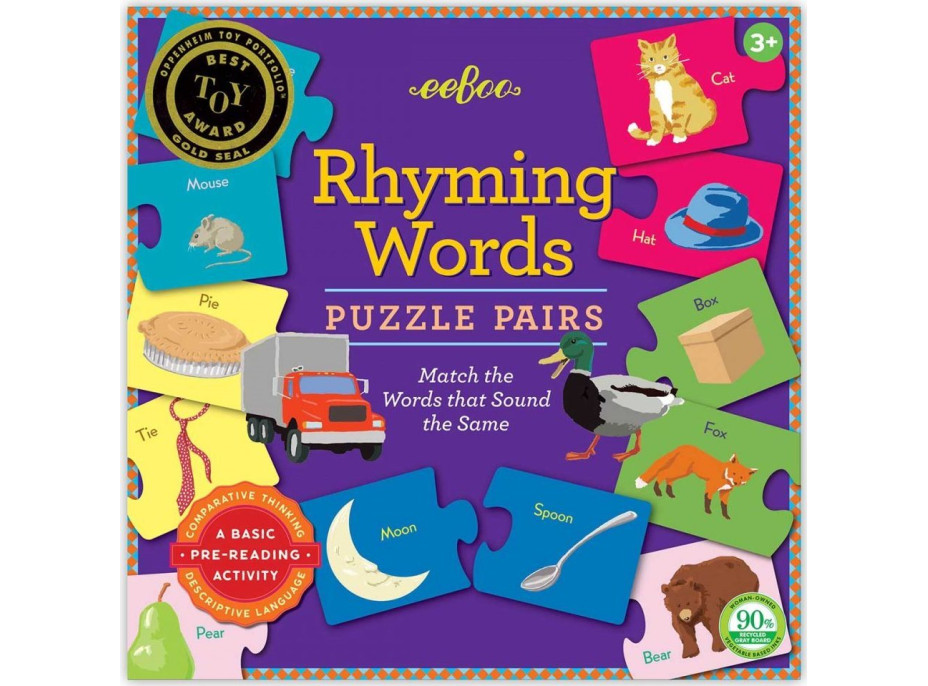 EEBOO Duo puzzle Anglické rýmovanie 25x2 dieliky