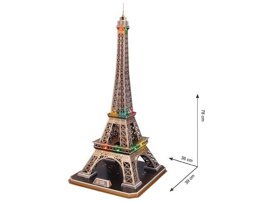 CUBICFUN Svietiace 3D puzzle Eiffelova veža 84 dielikov