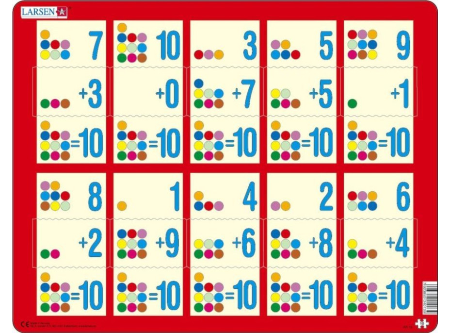 LARSEN Puzzle Sčítanie do desiatich III 10 dielikov