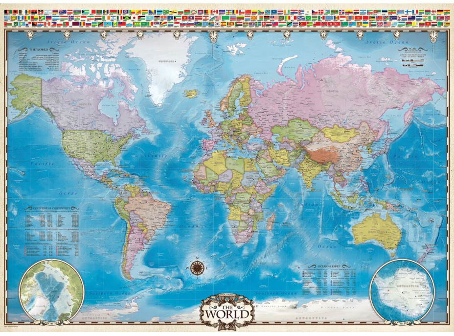 EUROGRAPHICS Puzzle Mapa sveta 1000 dielikov