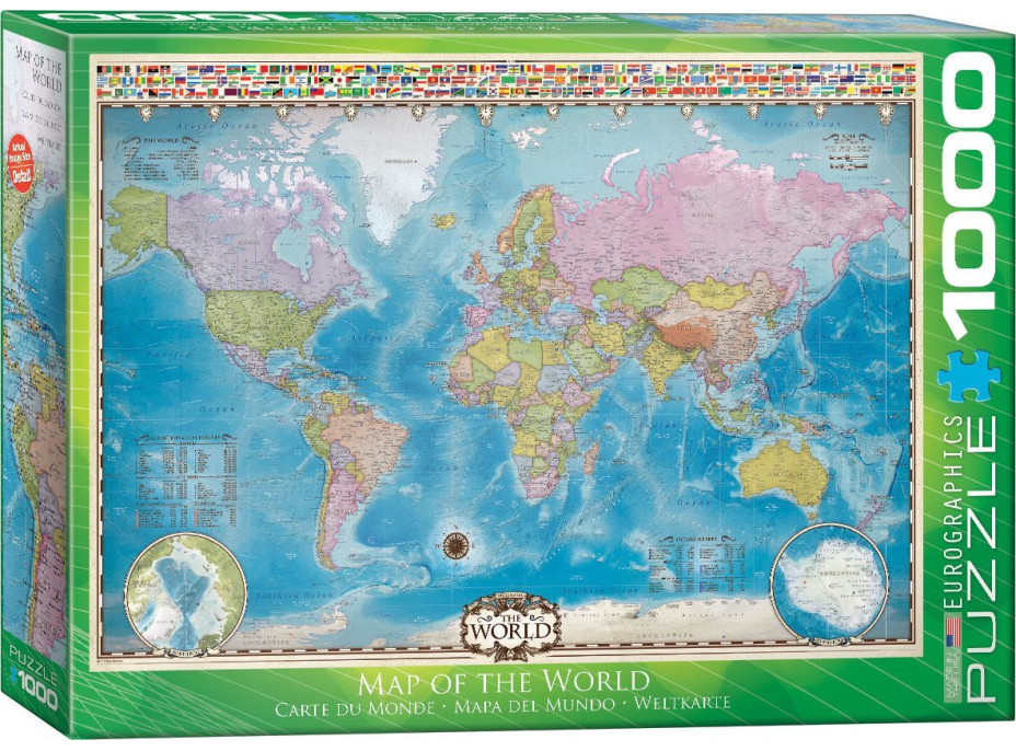 EUROGRAPHICS Puzzle Mapa sveta 1000 dielikov