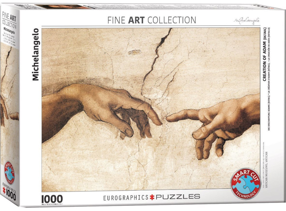 EUROGRAPHICS Puzzle Stvorenie Adama (detail obrazu) 1000 dielikov