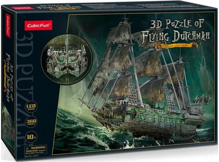 CUBICFUN Svietiace 3D puzzle Plachetnica Bludný Holanďan 360 dielikov