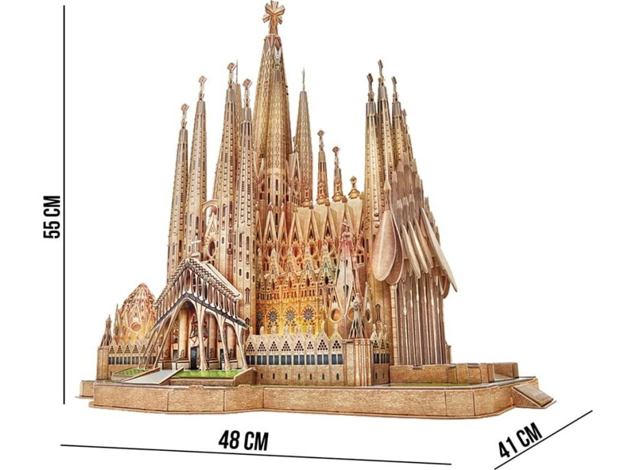 CUBICFUN Svietiace 3D puzzle Sagrada Família 696 dielikov