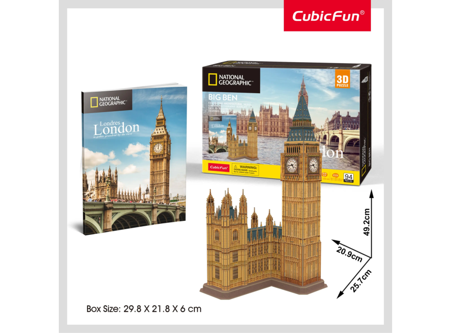 CUBICFUN 3D puzzle National Geographic: Big Ben 94 dielikov