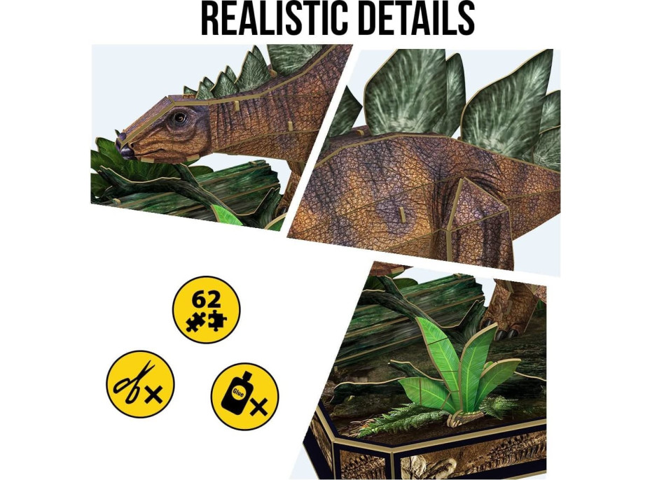 CUBICFUN 3D puzzle National Geographic: Stegosaurus 62 dielikov