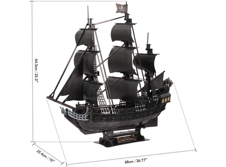 CUBICFUN 3D puzzle Plachetnica Queen Anne&#39;s Revenge 328 dielikov