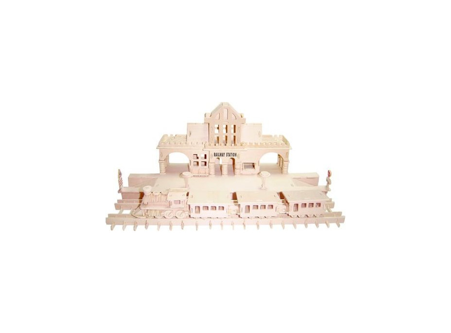 WOODEN TOY , WCK 3D puzzle Vlaková stanica s vlakom