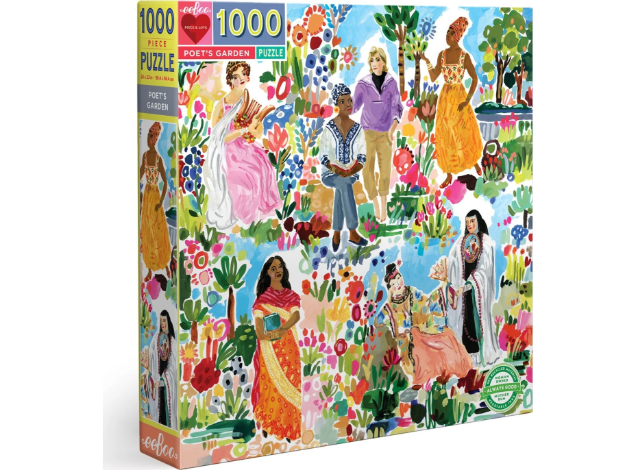 EEBOO Štvorcové puzzle Záhrada básnikov 1000 dielikov