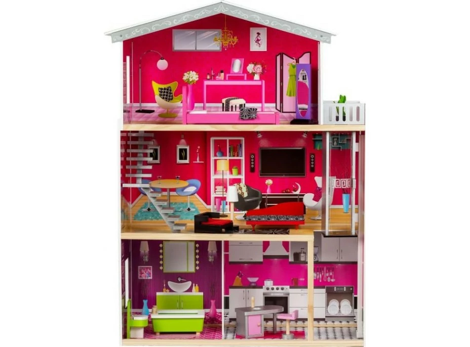 ECOTOYS Domček pre bábiky Malibu s vybavením