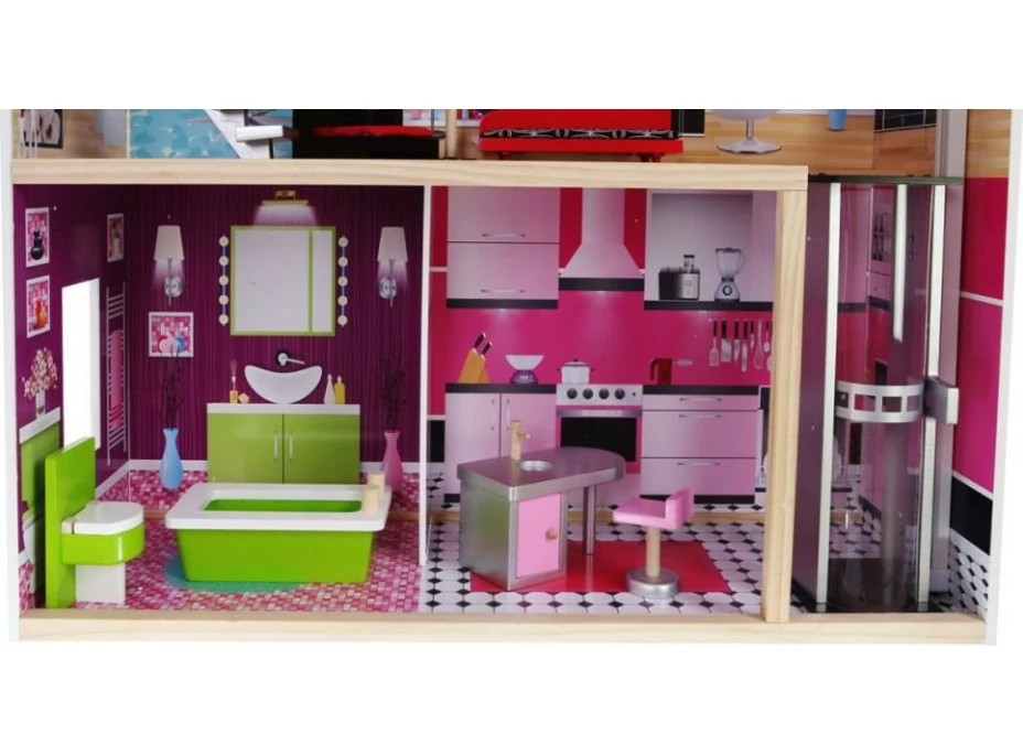 ECOTOYS Domček pre bábiky Malibu s vybavením