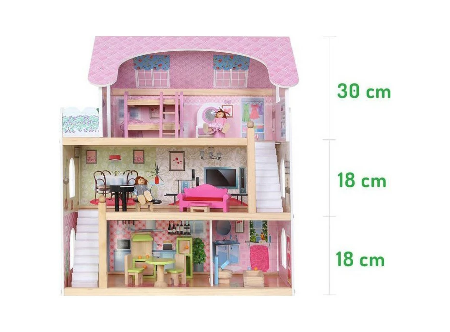 ECOTOYS Domček pre bábiky Rozprávková rezidencia s vybavením