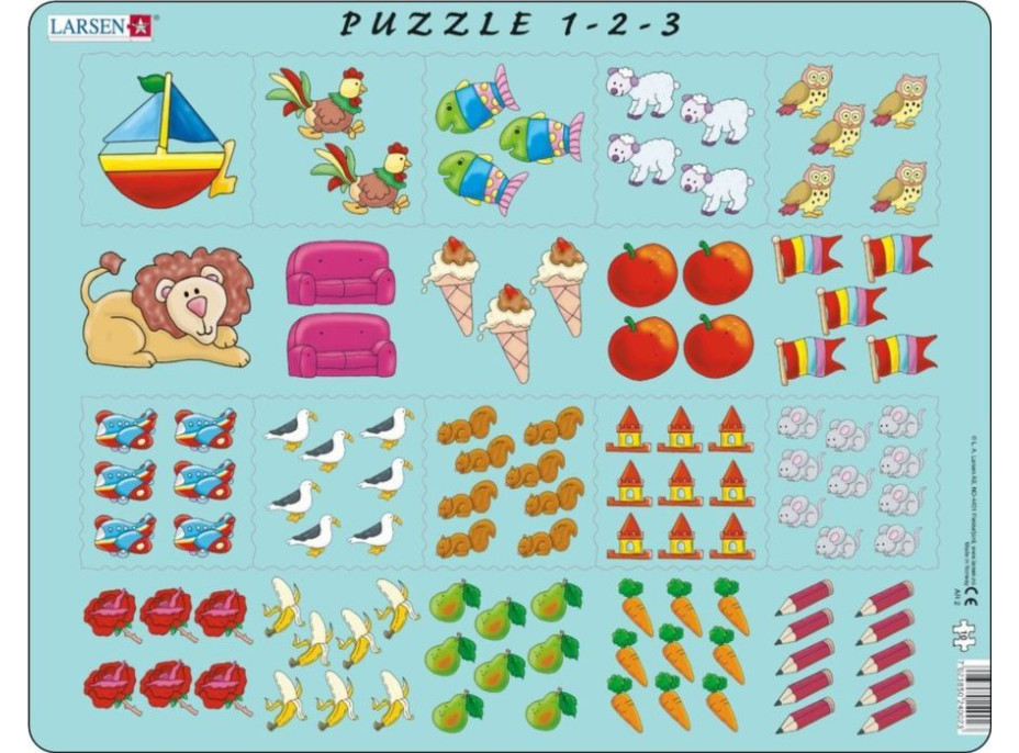 LARSEN Puzzle Obrázkové počítanie 10 dielikov