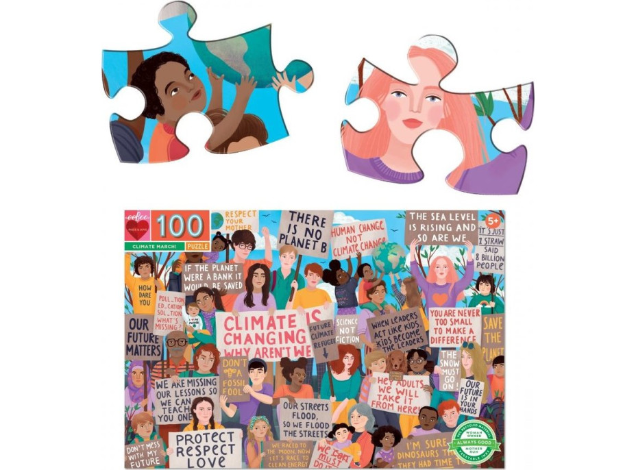 EEBOO Puzzle Protest za ochranu klímy 100 dielikov