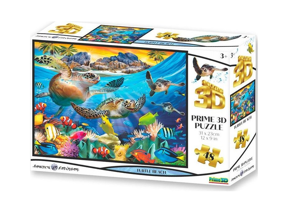 PRIME 3D Puzzle Korytnačia pláž 3D 48 dielikov