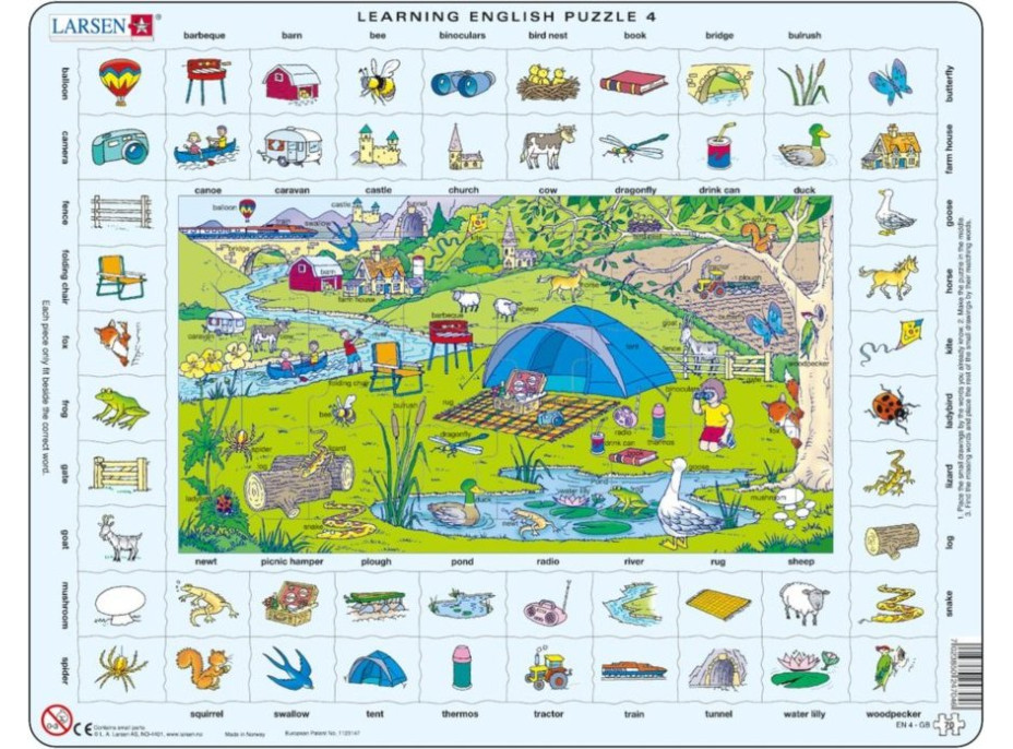 LARSEN Puzzle Angličtina 4: Prázdniny na vidieku 70 dielikov