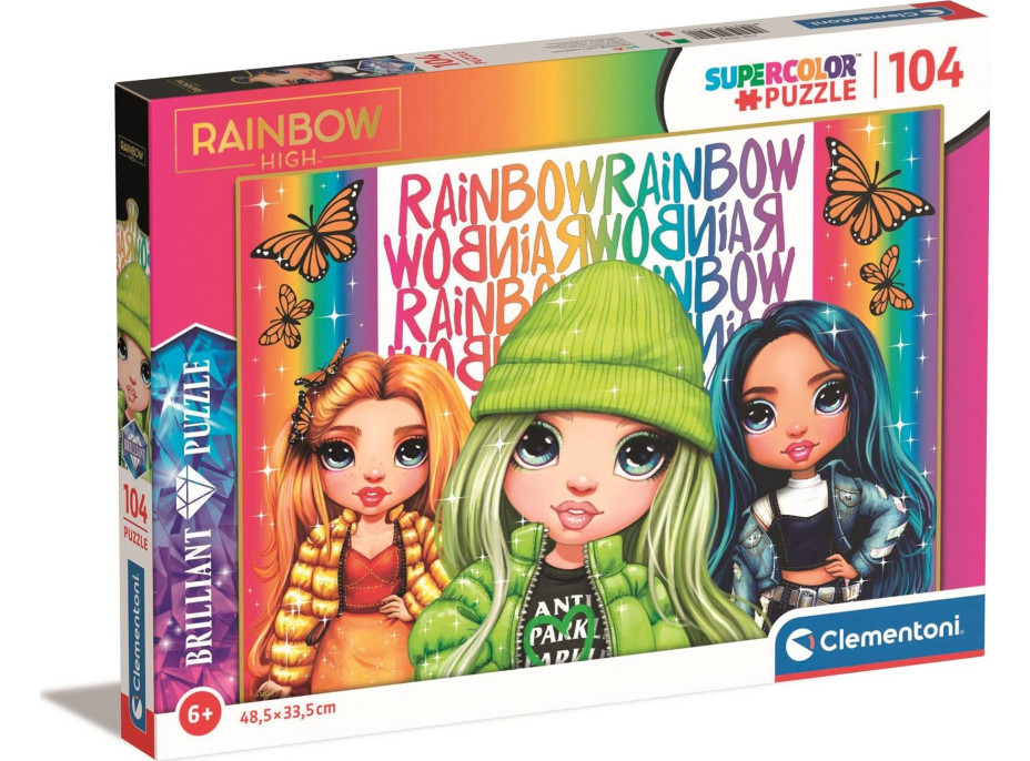 CLEMENTONI Brilliant puzzle Rainbow High: Poppy, Jade a Skyler 104 dielikov