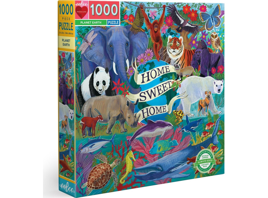 EEBOO Štvorcové puzzle Planéta Zem 1000 dielikov