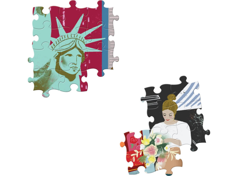 EEBOO Štvorcové puzzle Život v New Yorku 1000 dielikov