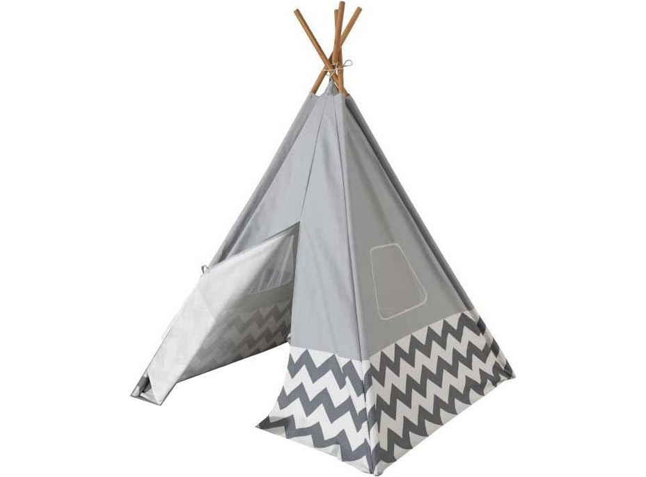 KIDKRAFT Detský stan TEEPEE - šedý