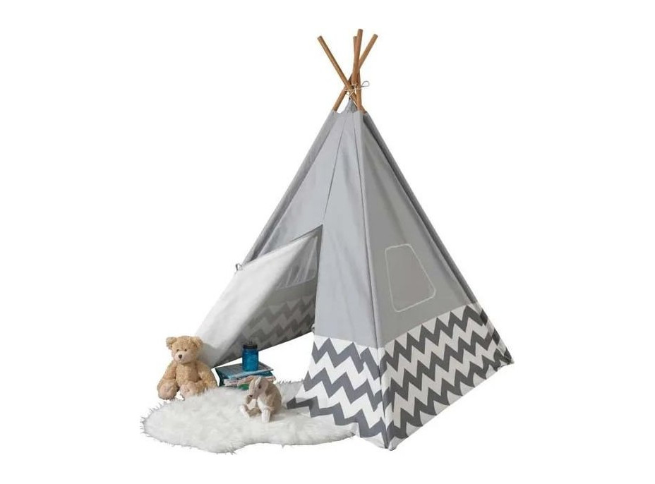 KIDKRAFT Detský stan TEEPEE - šedý