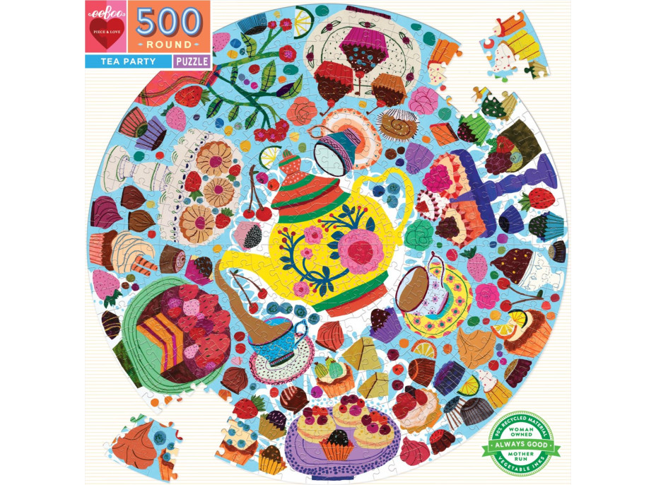EEBOO Okrúhle puzzle Čajová párty 500 dielikov