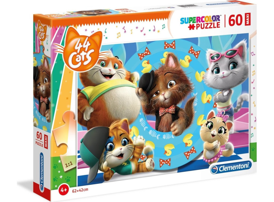 CLEMENTONI Puzzle 44 mačiek MAXI 60 dielikov
