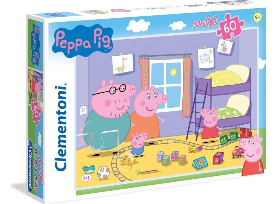 CLEMENTONI Puzzle Prasiatko Peppa MAXI 60 dielikov